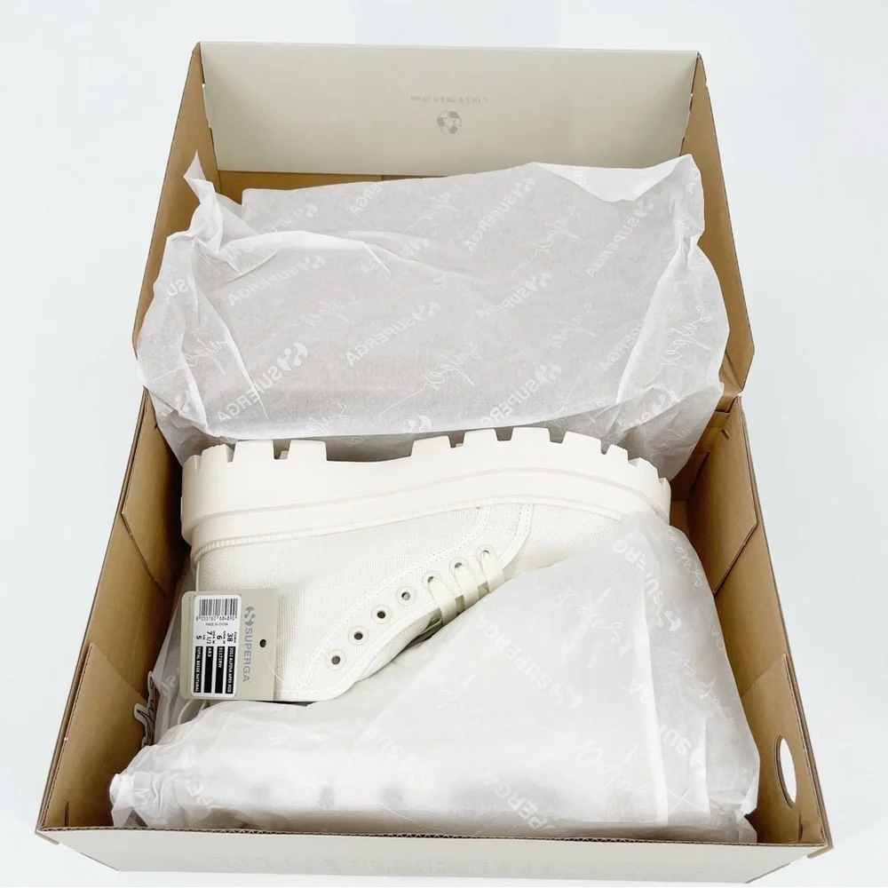 Superga Alpina High Top Lace Up Platform Lugged‎ Sole Sneakers Apex Mid Boots